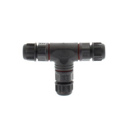 Conector T IP67, 80mm, Ø7-4mm, 3 cables 0.5-2.5mm2, 16A