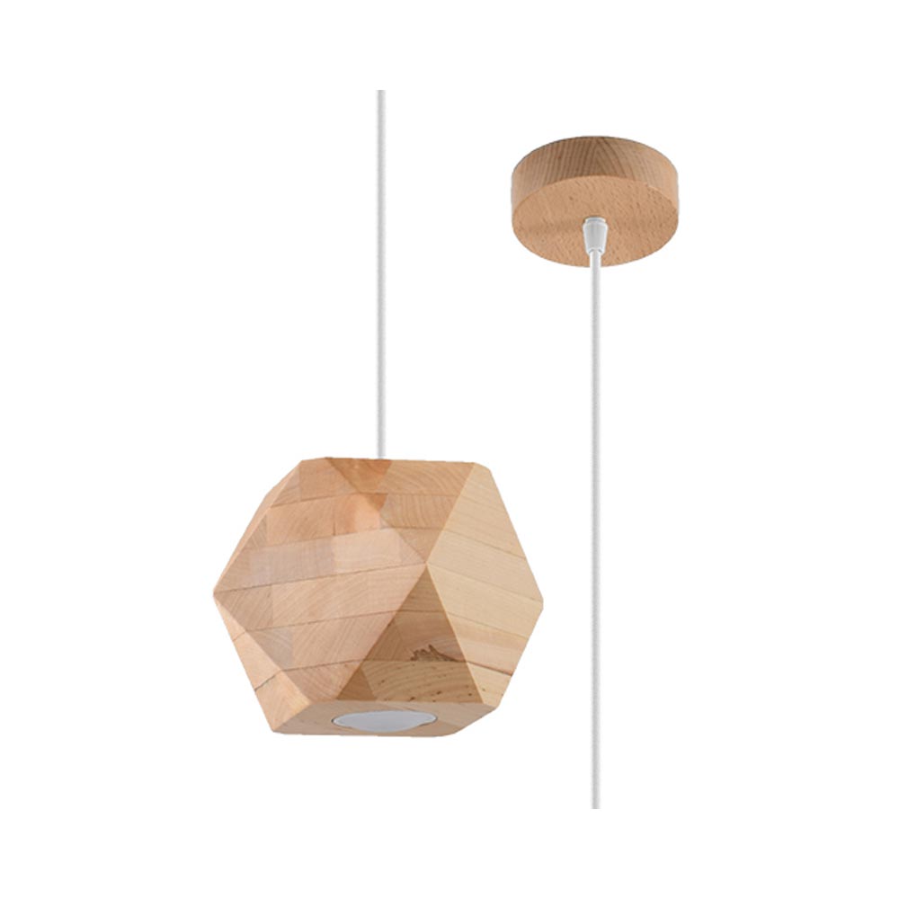 Lámpara colgante de Madera Natural WOODY, GU10