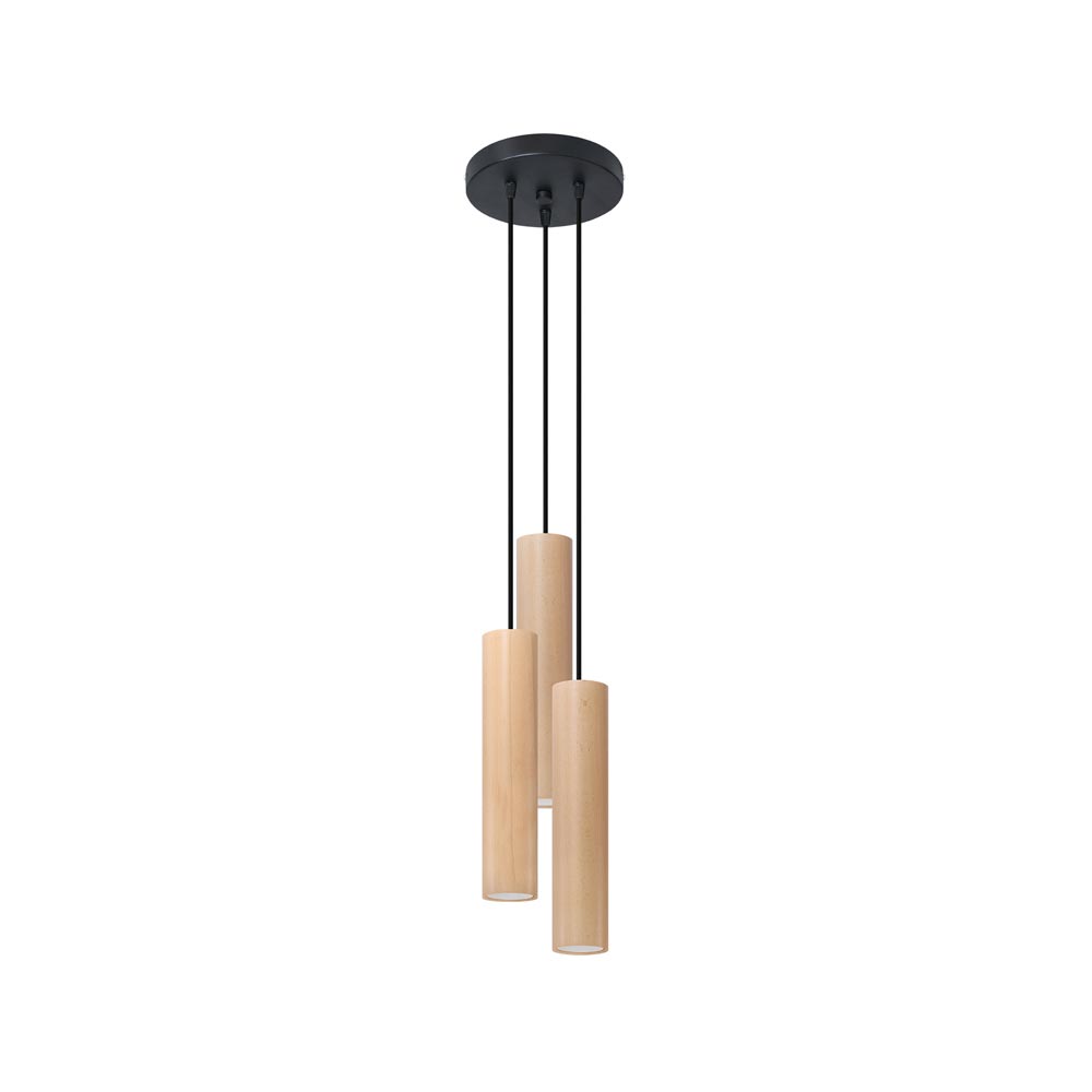 Lámpara colgante de Madera LINO 3P, GU10