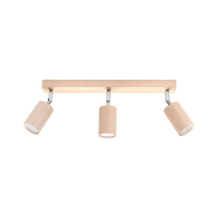 Aplique de techo BERG 3 de madera, GU10