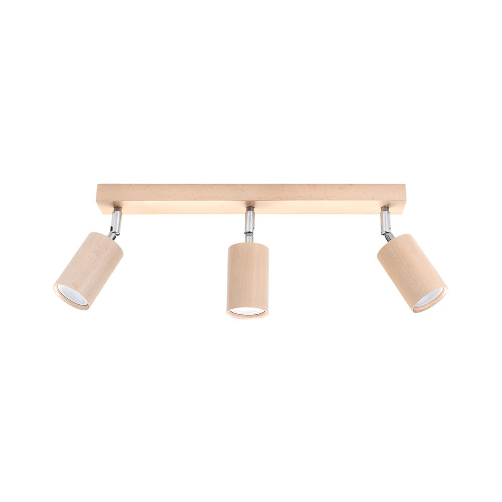Aplique de techo BERG 3 de madera, GU10