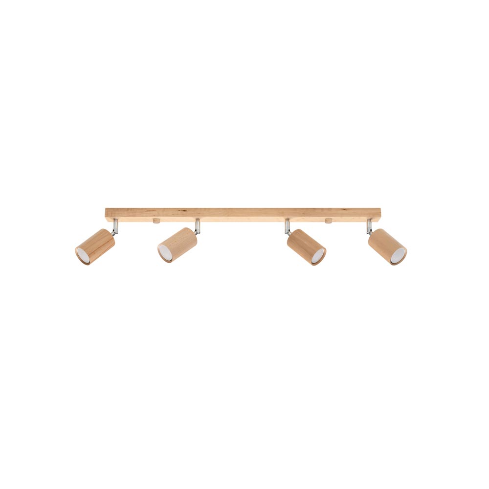 Aplique de techo BERG 4, madera natural, GU10