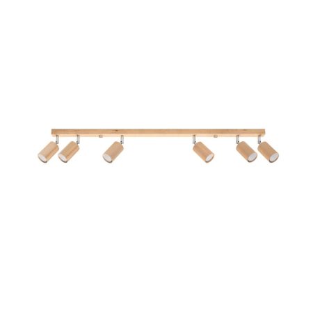 Aplique de techo BERG 6, madera natural, GU10