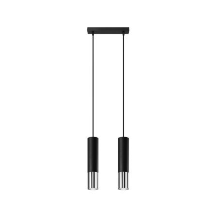 Lámpara de techo LOOPEZ 2 negro, GU10/cromo