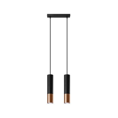 Lámpara de techo LOOPEZ 2 negro, GU10/cobre