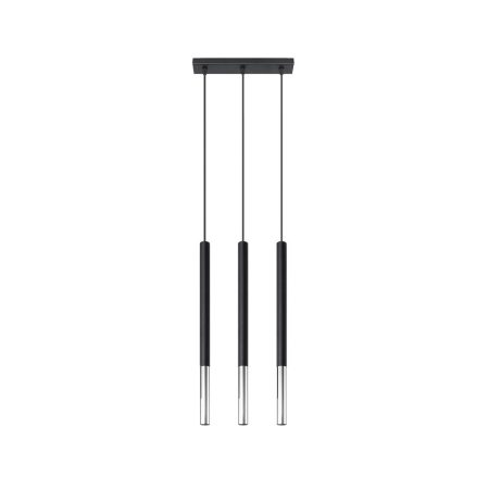 Lámpara de techo MOZAICA 3L negra/cromo