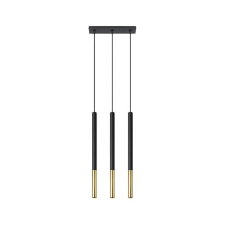 Lámpara de techo MOZAICA 3L negra/dorada