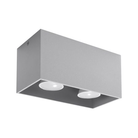 Aplique de techo QUAD gris, GU10