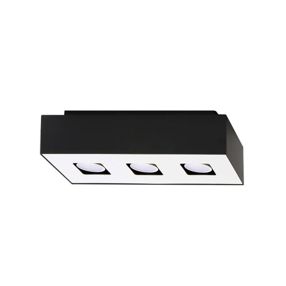 Aplique de techo MONO 3 negro, GU10