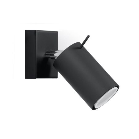 Aplique de pared RING negro, GU10