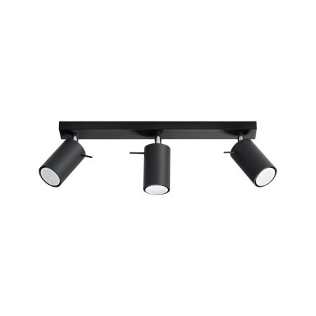 Aplique de techo RING 3 negro, GU10