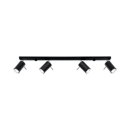 Aplique de techo RING 4L negro, GU10