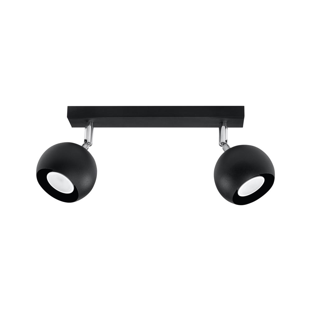 Aplique de techo OCULARE 2 negro, GU10