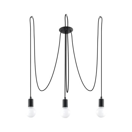 Lámpara suspendida EDISON 3 negro, E27