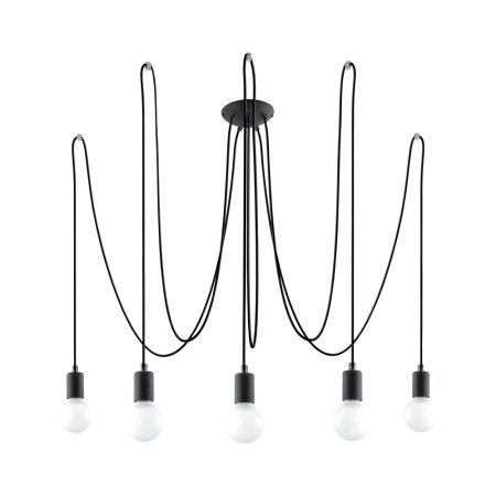 Lámpara suspendida EDISON 5 negro, E27