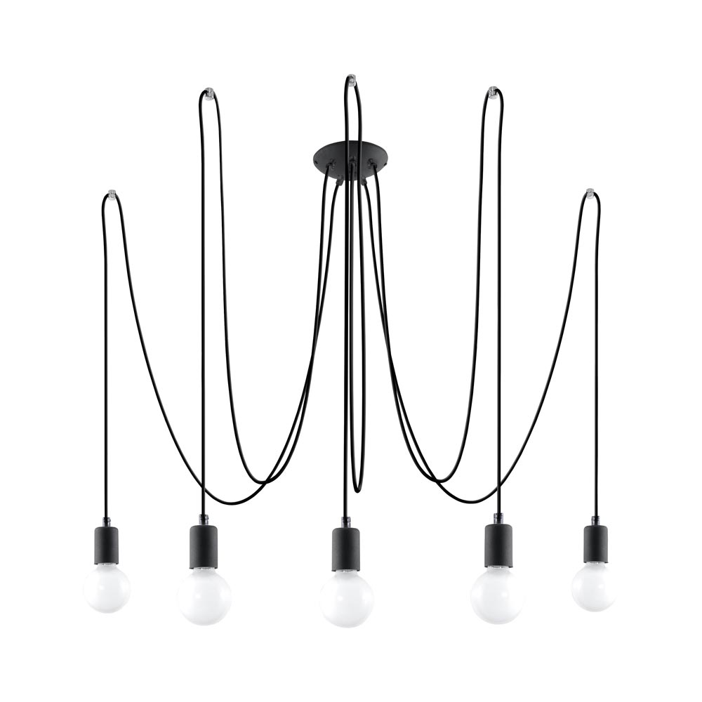 Lámpara suspendida EDISON 5 negro, E27