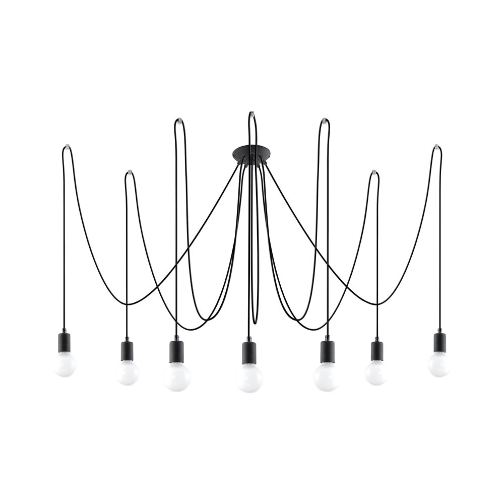 Lámpara suspendida EDISON 7 negro, E27